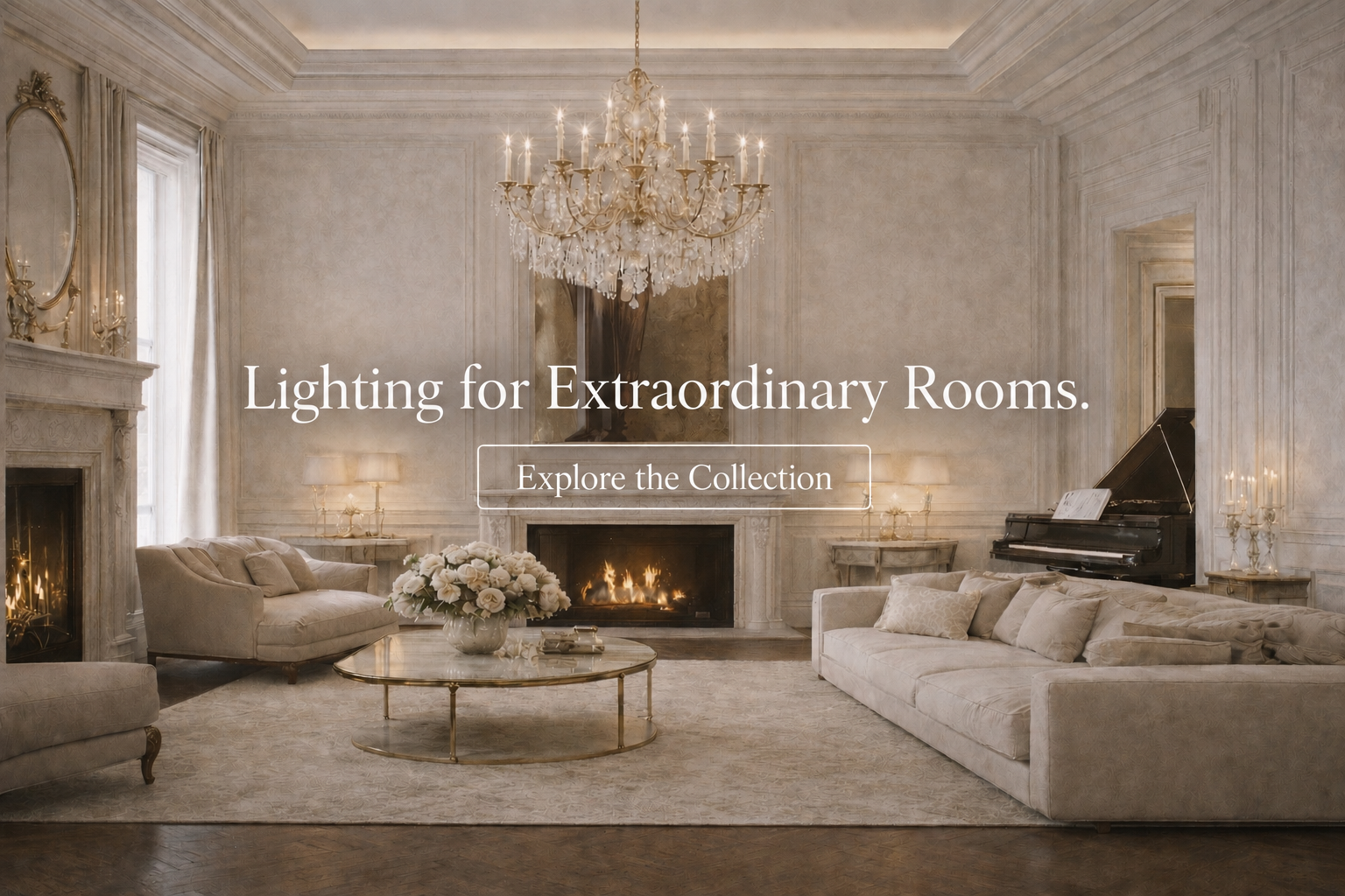 Luxury Lighting Designer - Luxury chandelier in an elegant living room - The Resonancy
